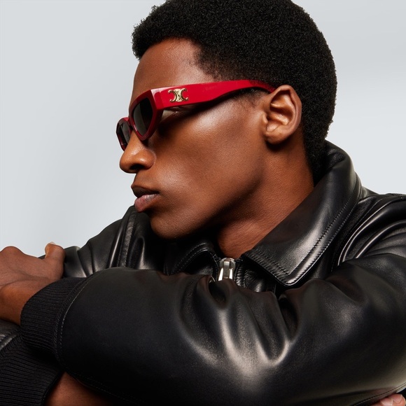 NWOT Celine Triomphe Red Oval Sunglasses - Picture 4 of 8